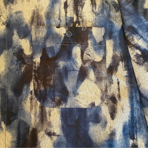 Georg Roth Of Germany Abstract Blue Long Sleeve Button Up Collared Shirt - Picture 5 of 8